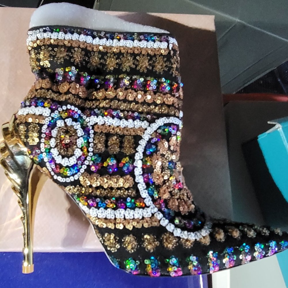 Privileged Gold Multi Sequin Booties